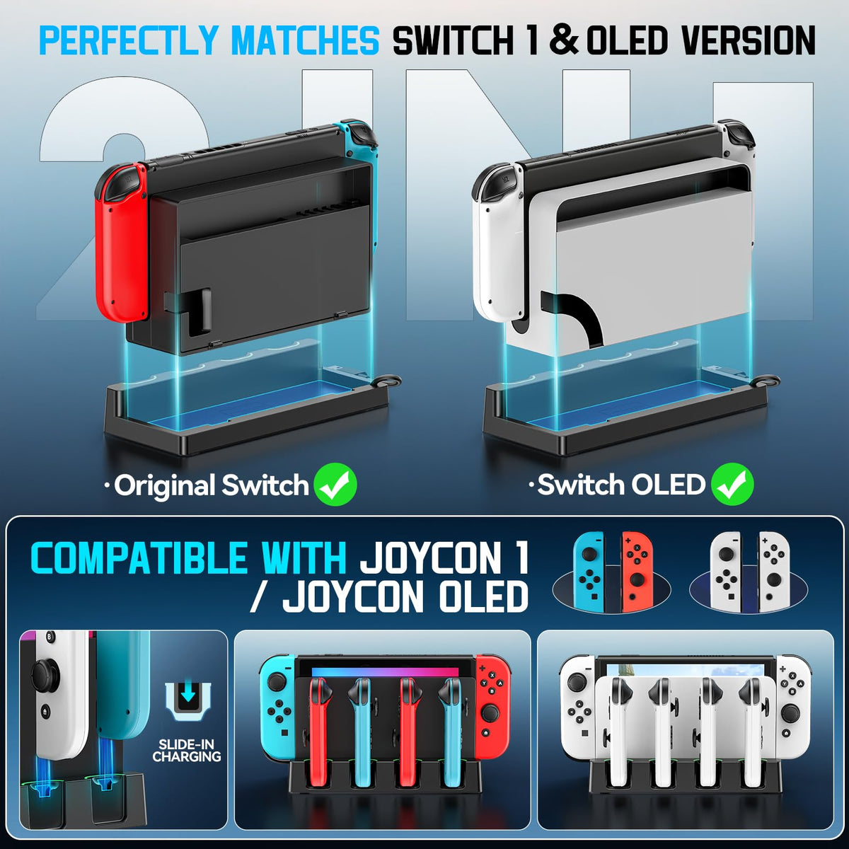 Tokluck gaming accessory attached to Nintendo Switch OLED dock