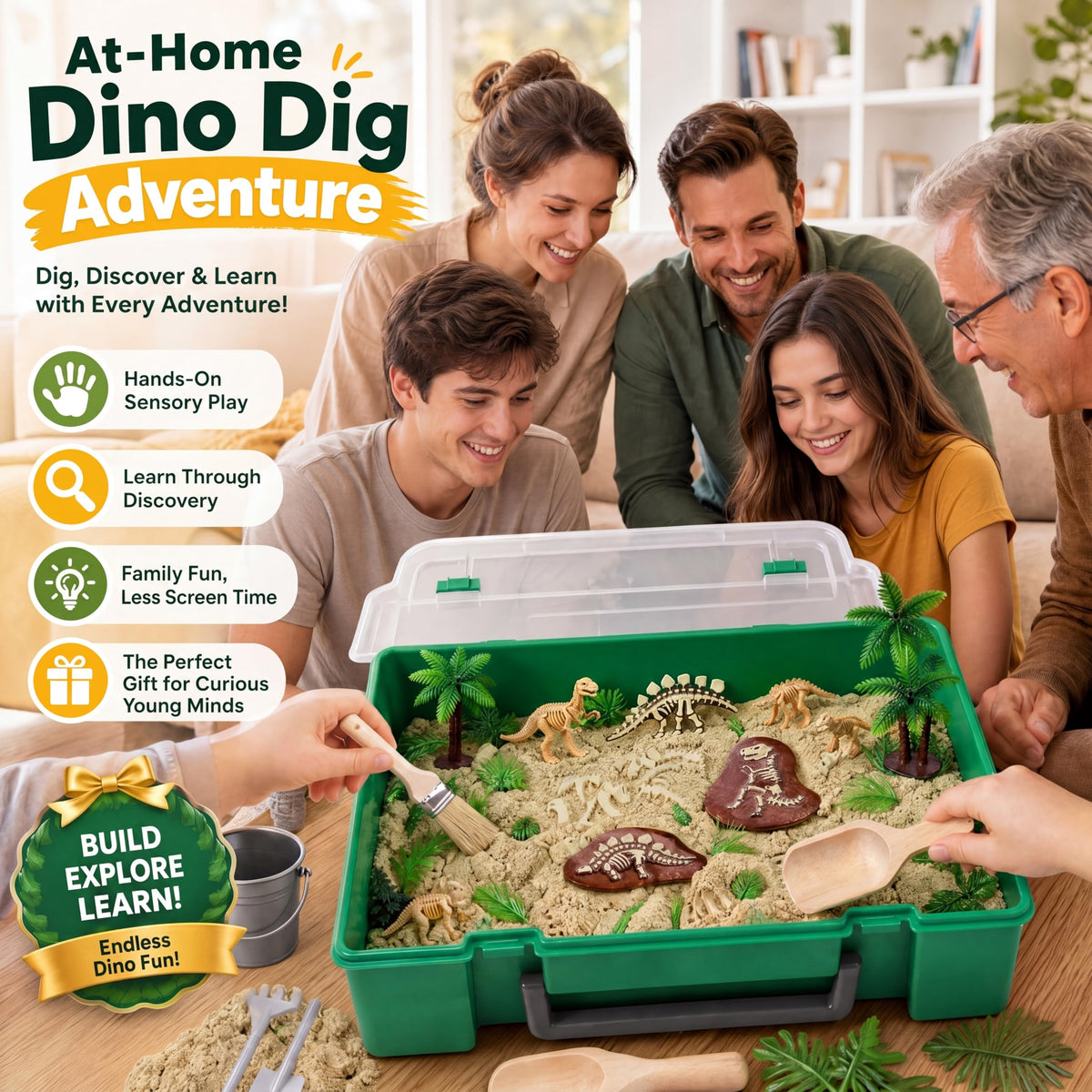 Educational STEM dinosaur dig kit set for indoor play
