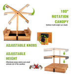 Gutinneen kids outdoor sandbox with canopy raised