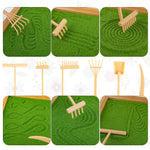 Yssppoy 31 Pcs Zen garden set components laid out