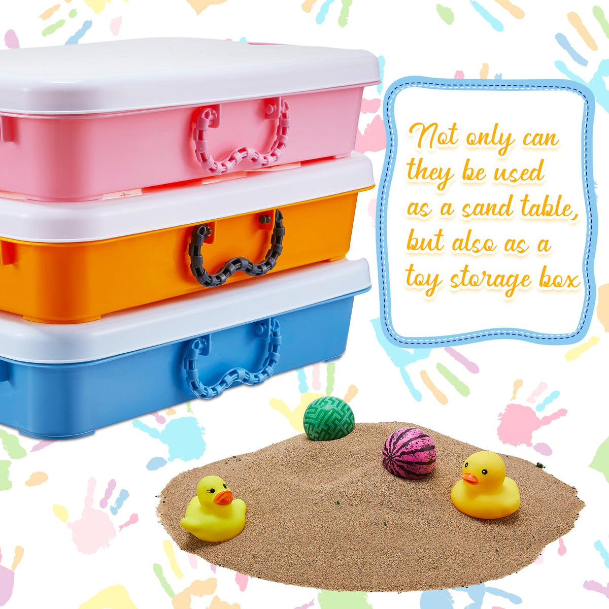 Suzile sand tray with lid and side handle detail