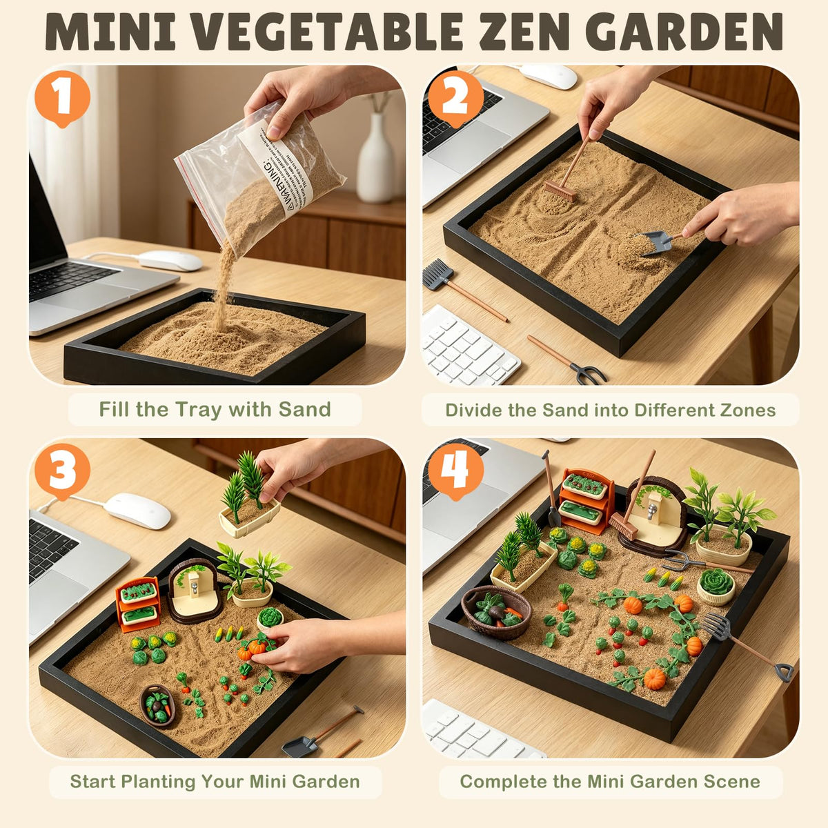 Dreamon Zen Garden with miniature gardening tools