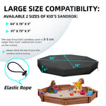 Close up of MRWiZMS sandbox cover elastic drawstring mechanism