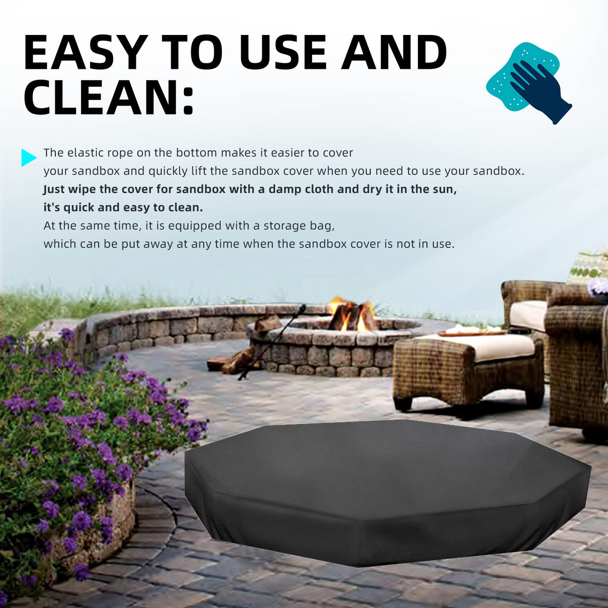 MRWiZMS sandbox cover multi-use example covering garden furniture
