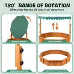 Top view of Skemic wooden sandbox for backyard