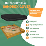 Dustyprote square sandbox cover with drawstring detail