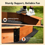 Close up of Funtok cedar wood sandbox construction