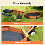 Funtok outdoor sandbox with PVC cover attached