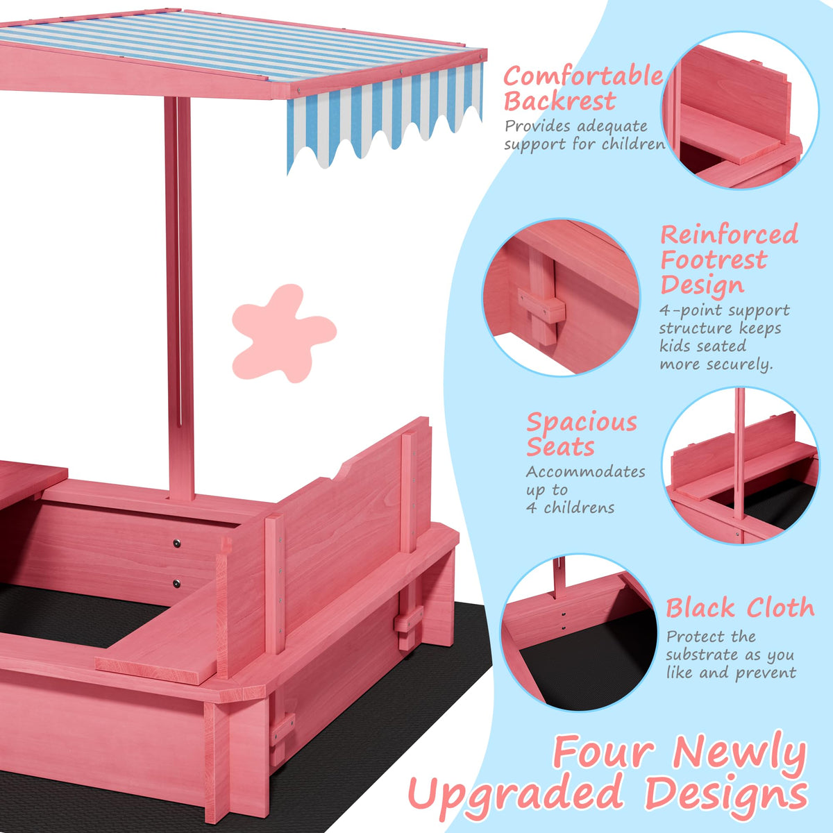 Sandbox bottom liner and assembly components