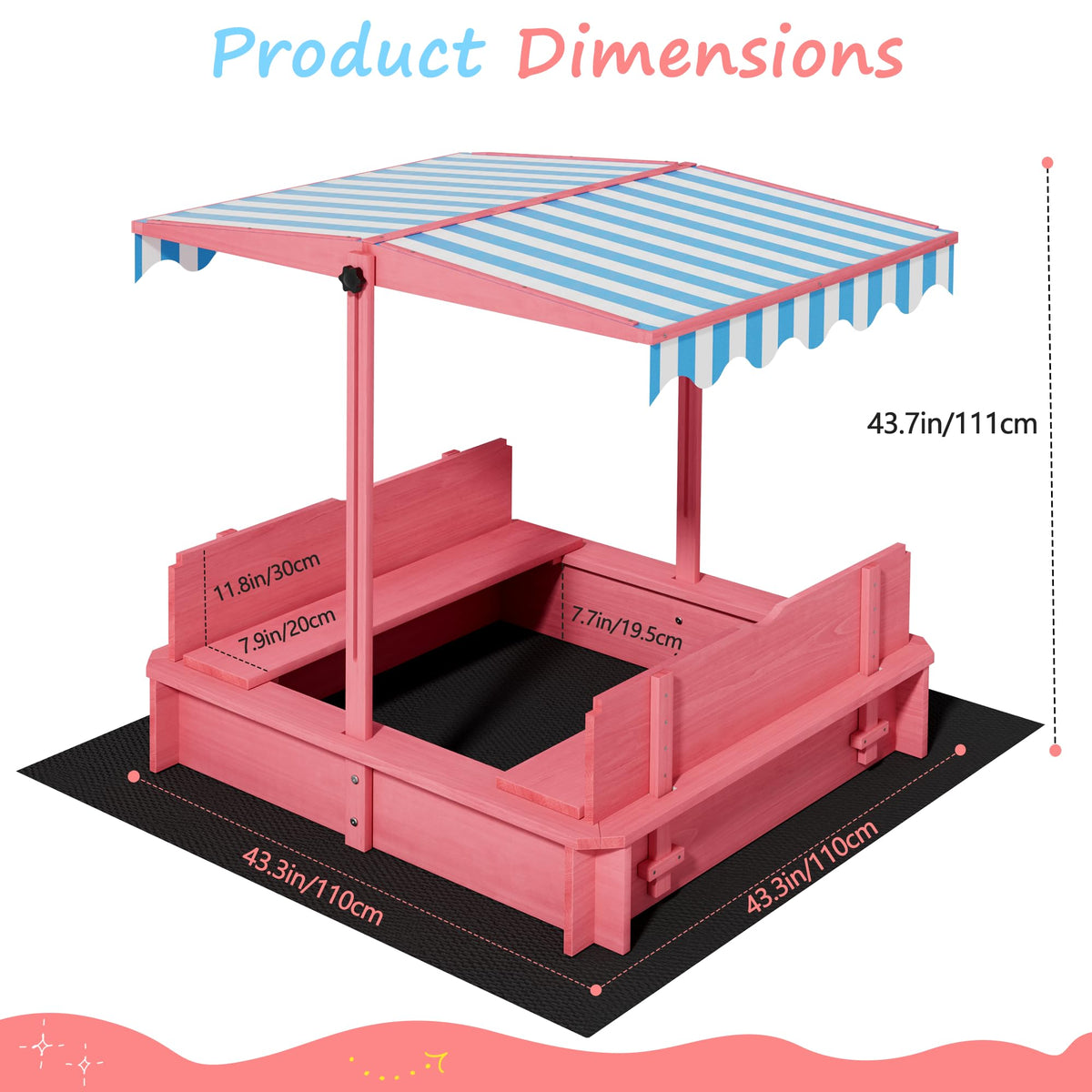 Backyard setup of Syesway kids wooden sandbox
