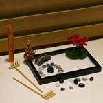 Desktop Zen garden kit accessories including bridge and maple tree