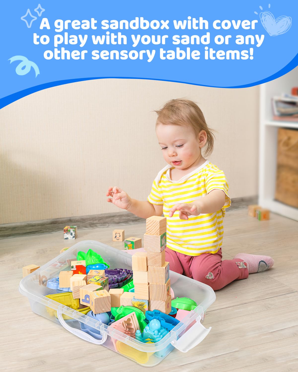 Sikmcle 2-pack sensory bins organized with toys