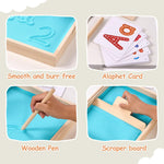 Wooden sand tray with storage lid attached