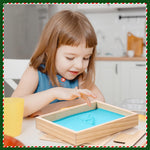 Educational flashcards displayed in the tray slot