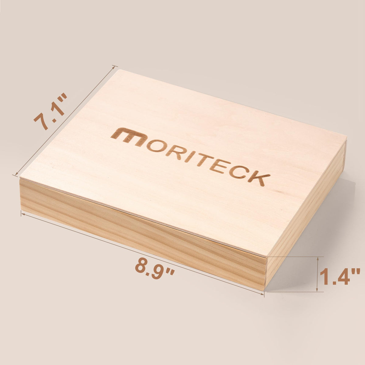 Angled view showing the depth and quality of the wooden tray