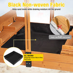 Aivituvin outdoor sandbox installed in a garden backyard setting.