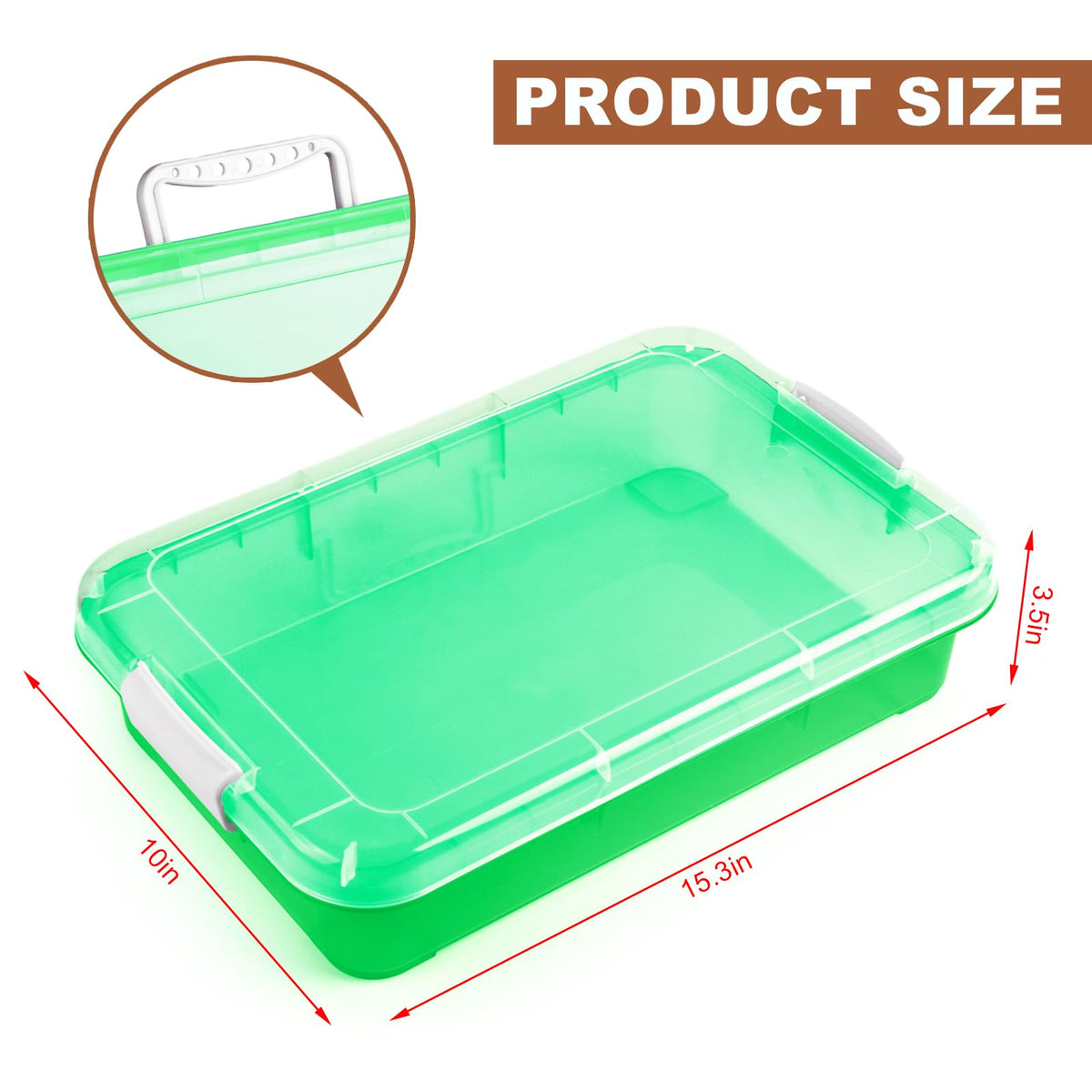 Green plastic sensory bin for kids play and storage