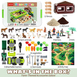 Close up of Aprilwolf sensory sand and farm animals