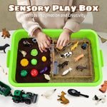 Child playing with Aprilwolf farm sensory sand indoors