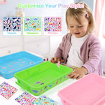 Set of blue green and pink Fiioeoy storage bins with handles