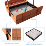 Close up of splinter-free wooden construction of sandpit