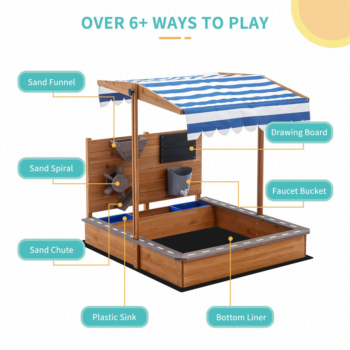 Children playing with the Pipleo wooden sandbox drawing board