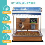 Pipleo wooden sandbox features and protective cover view