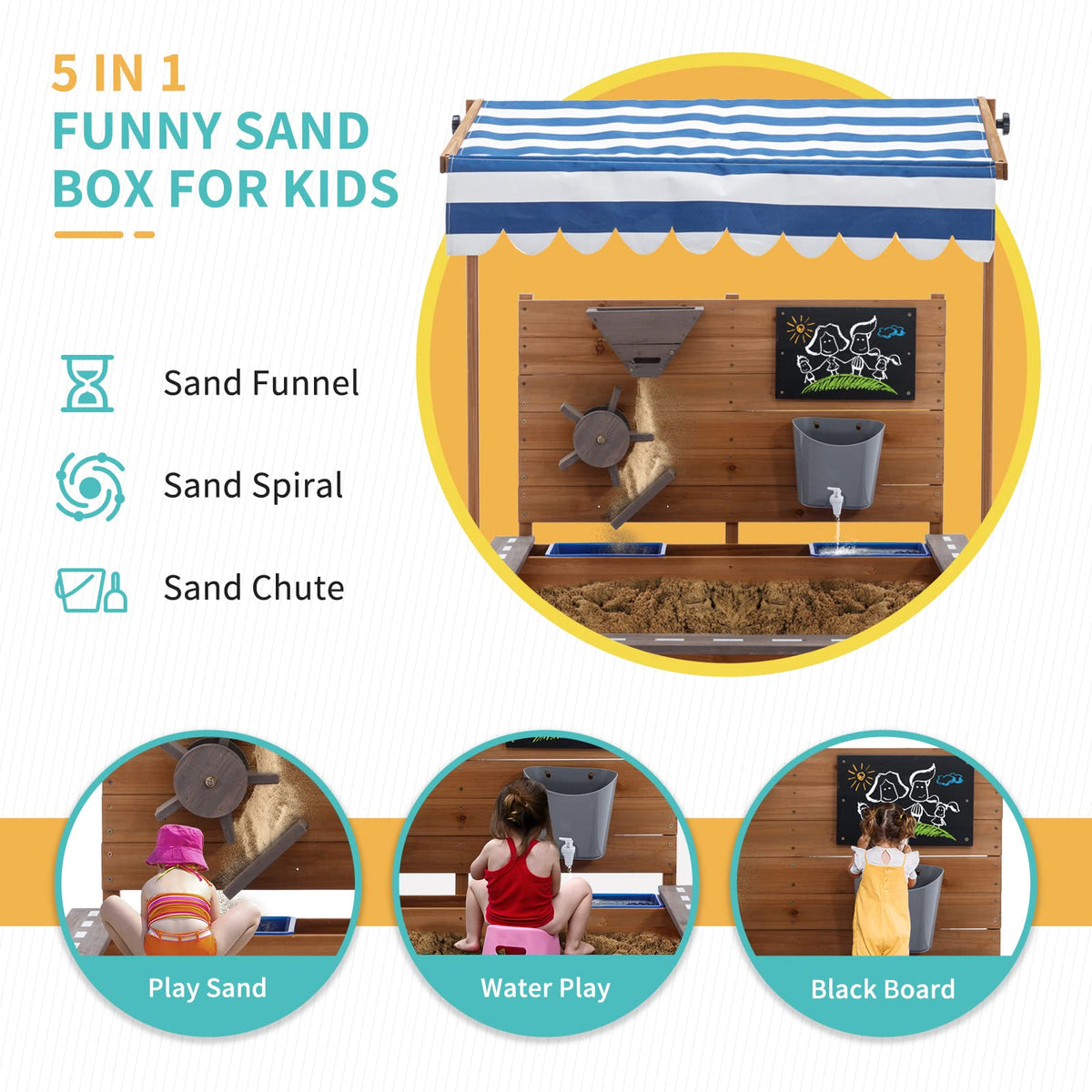 Top view of the Pipleo outdoor sandbox showing sand area