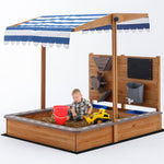 Pipleo kids sandbox in a sunny backyard setting