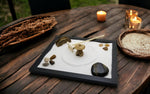 Close up of Zenfy zen garden sand patterns and figures