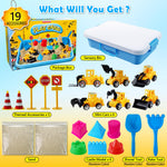 Close up of kinetic play sand in construction toy kit