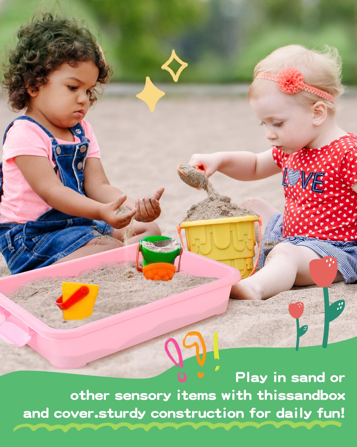 AtMini portable plastic activity tray with lid for kids