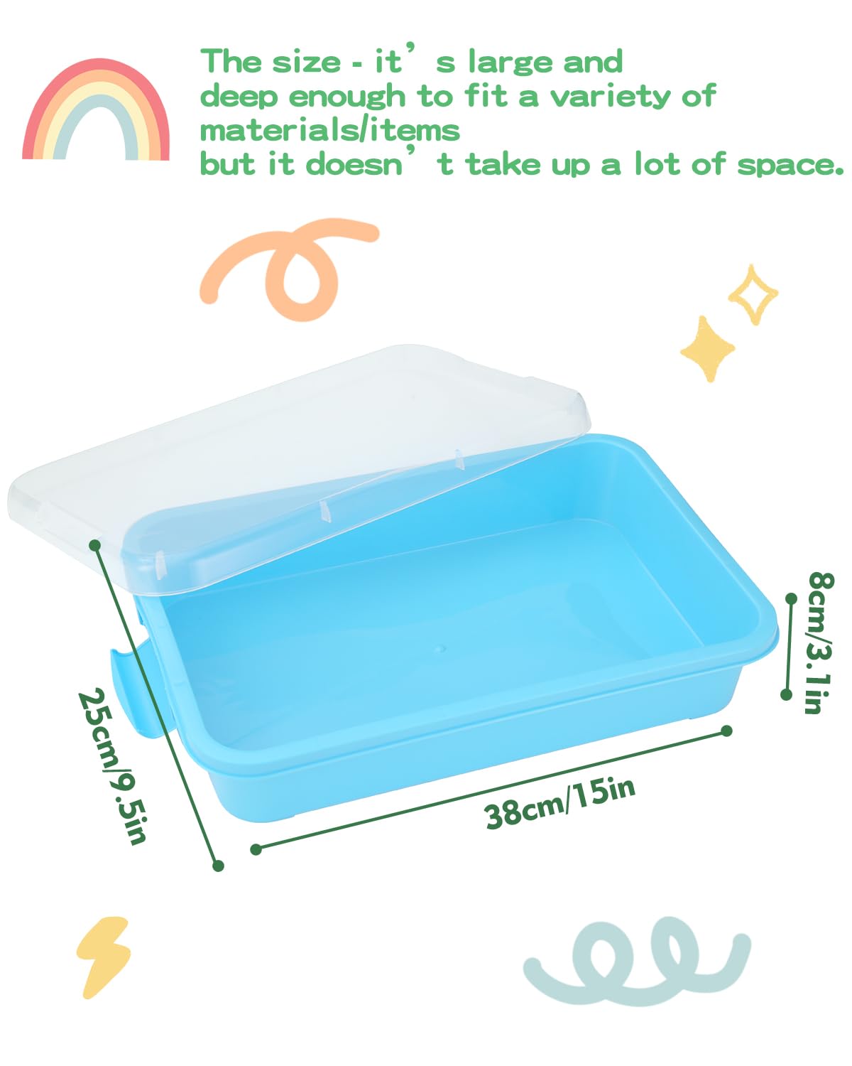 Two pack 15 inch sensory bin sand tray for toddlers