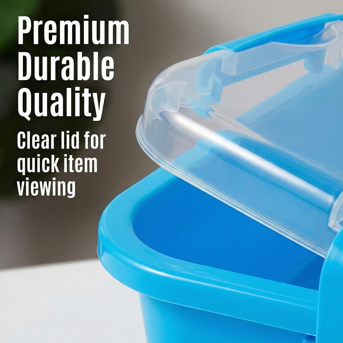 Carolart plastic bin with secure latching buckle