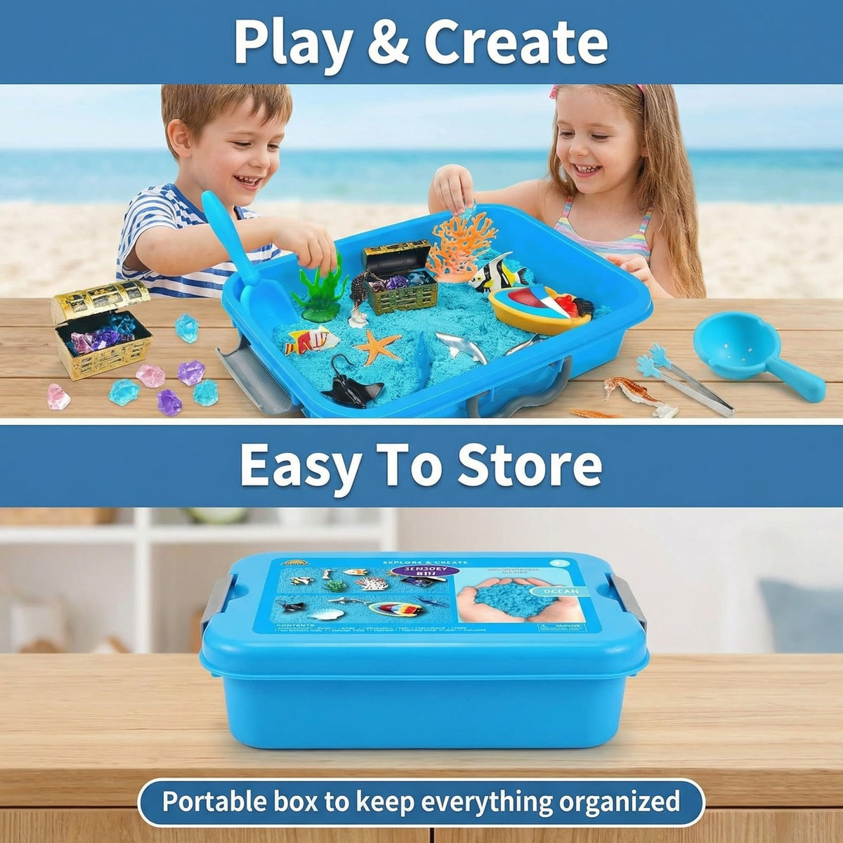 Educational sensory play kit for children aged 3 to 8