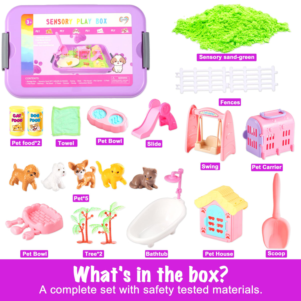 Children playing with Carolart Pet Sensory sandbox kit