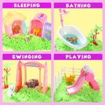 Carolart pet playset components including house and slide
