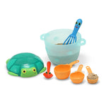 Three shell shaped measuring cups for sand play