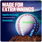 Side profile of GlowCity light up baseball showing charging port