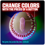 Action shot of child catching GlowCity rechargeable LED baseball