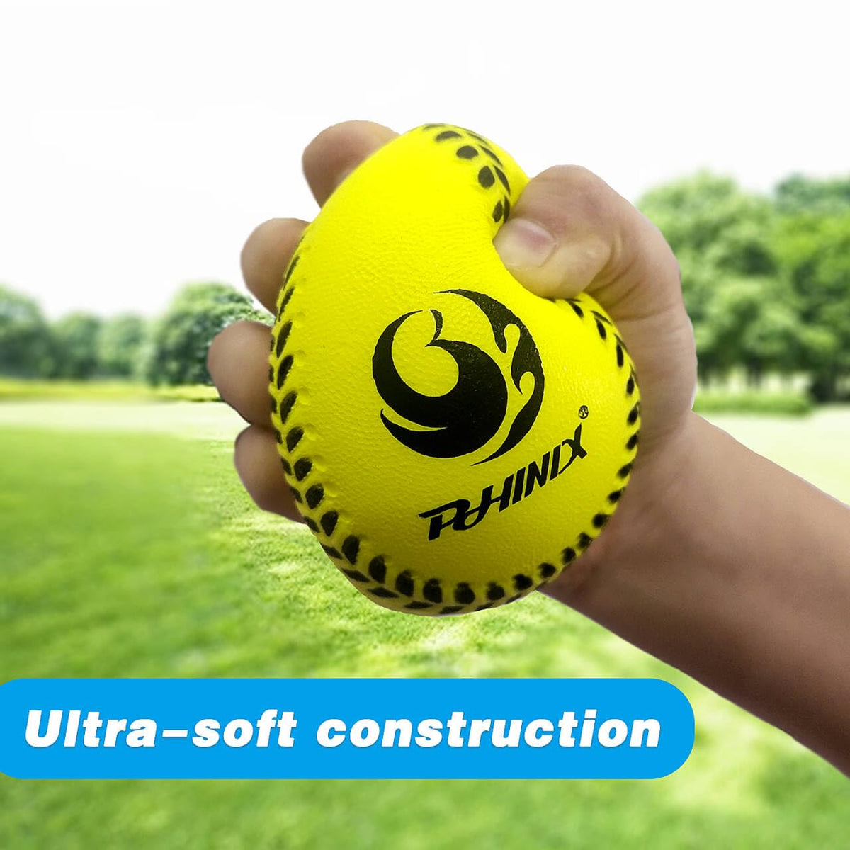 Phinix 11 inch foam softball set with high visibility colors