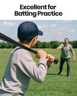 Youth playing with Xmortar backyard baseball set