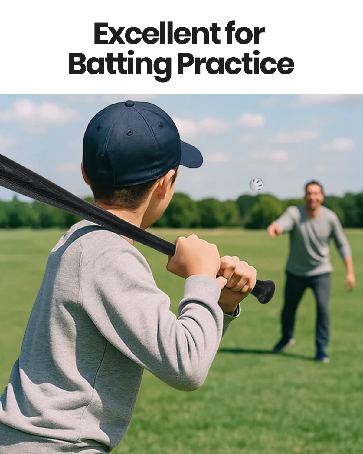 Youth playing with Xmortar backyard baseball set