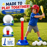 Top view of 12 piece plastic baseball set for kids training
