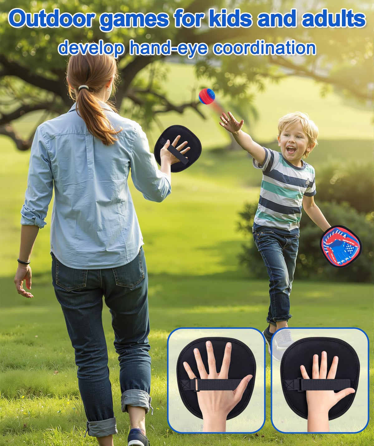 Four waterproof paddles and four soft balls in a set