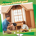 Child hands holding foam baseball stress ball