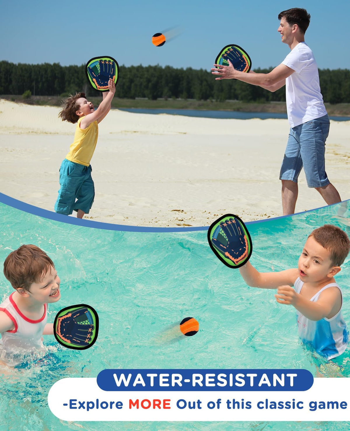 Full set of 4 paddles and 4 balls with storage bag