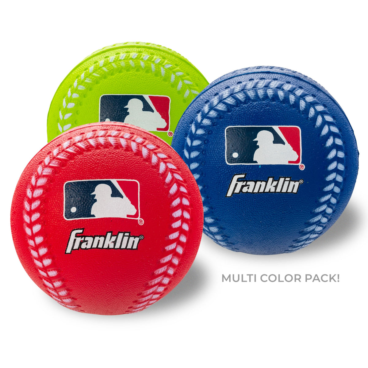 Child playing with Franklin Sports oversized foam baseballs
