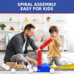 ToyVelt TBall set organized with wall hanging feature