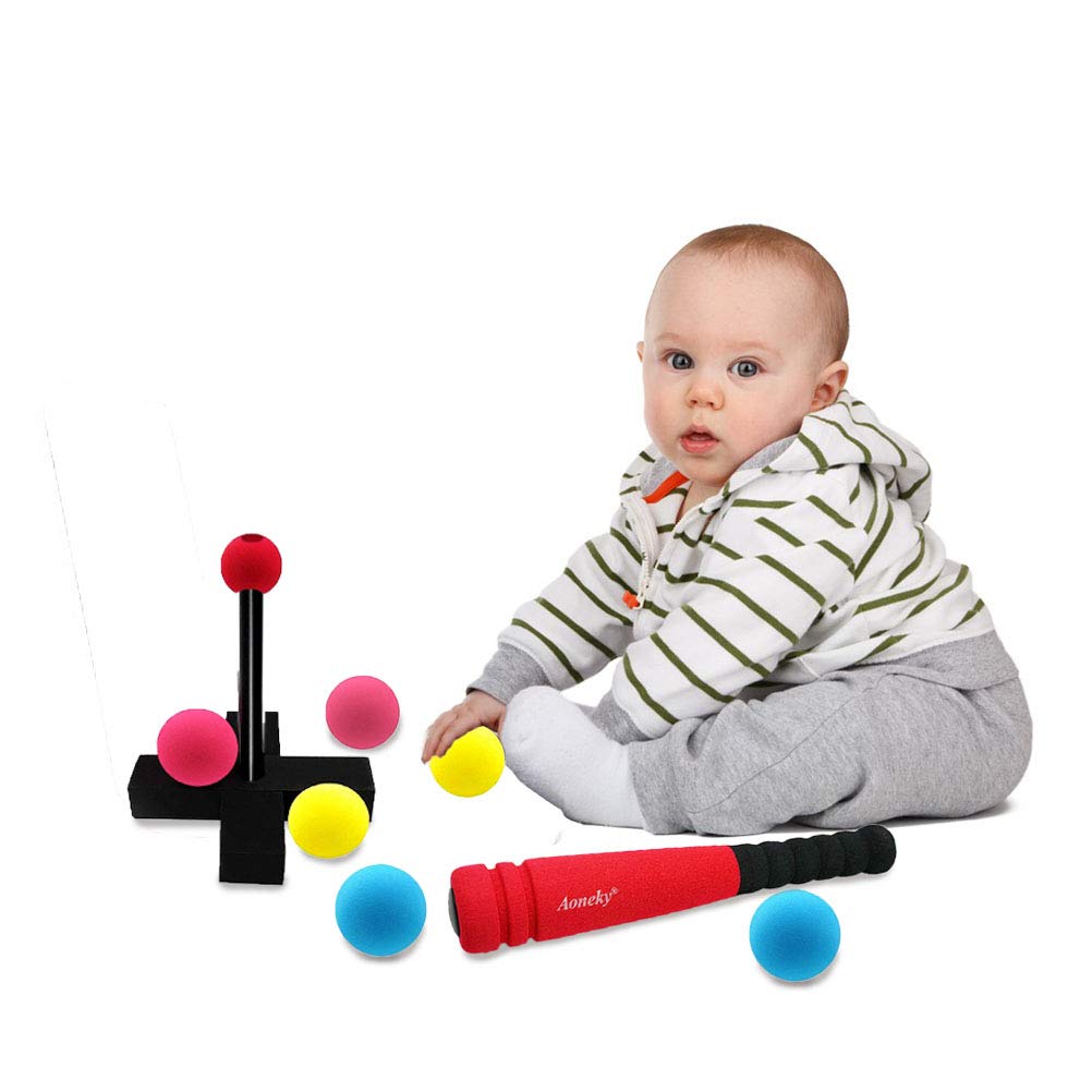 Portable t-ball set with carry bag for easy storage